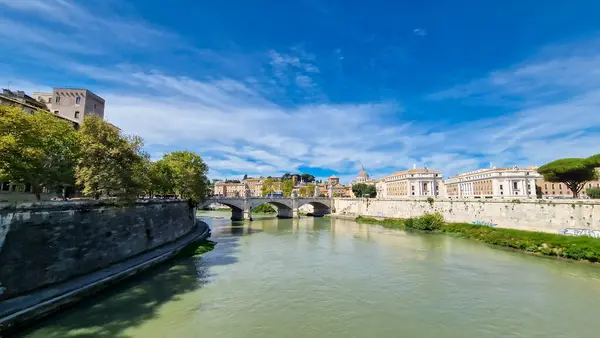 stock image Tiber River-Vatican City is located on the west bank of the Tiber River. Vatican City is the world's smallest fully independent nation-state.