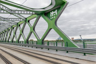 The Stary most (Old Bridge) in Bratislava is a historic and significant structure that connects the city center with the Petrzalka district, spanning the Danube River. clipart