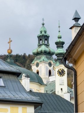 Slovakya 'nın Kenti Banska Stiavnica' ya Bakış.