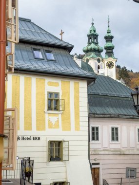 Slovakya 'nın Kenti Banska Stiavnica' ya Bakış.