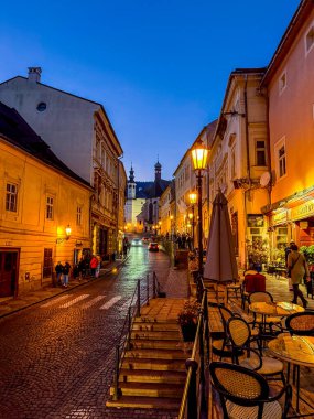 Banska Stiavnica Şehir Manzarası Gece Fotoğrafı