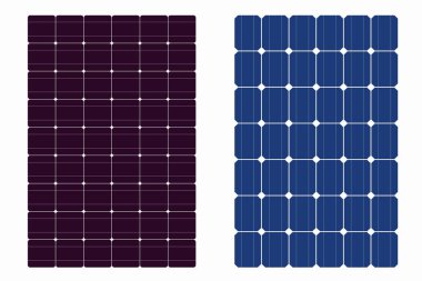 vektör çizimi güneş paneli dokusu, basit geometrik nesne, izole kalıp, beyaz arkaplan