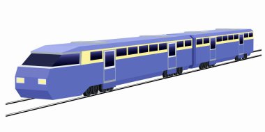 Bir trenin izole edilmiş çizimi, renkli vektör çizimi, beyaz arkaplan