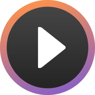 video çalma düğmesi siyah vektörü