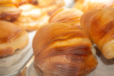 Sfogliatelle İtalyan tatlısıyla kremalı, İtalya 'da kafe, Napoli