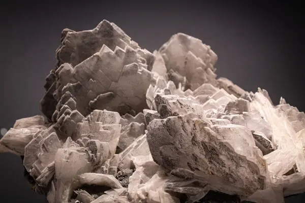 stock image Baryte stone formations in region country. Gemstone texture on the black background. Stone wallpaper