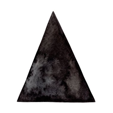 Karanlık karnaval ve parti için siyah küçük üçgen bayrak sembolü. Kağıt flama dekoratif elementin elle çizilmiş suluboya bayram çizimi. Festival tasarımı için izole edilmiş çizim.