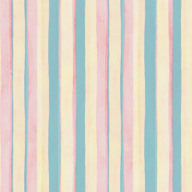 Dikey çizgiler, pastel mavisi ve sarı renkte. Dokulu fırça darbeleriyle el yapımı suluboya tasarımı. Duvar kâğıdı ve mutfak kumaşı için harika. Yatak örtüsü ve bebek dekorasyonu için mükemmel..