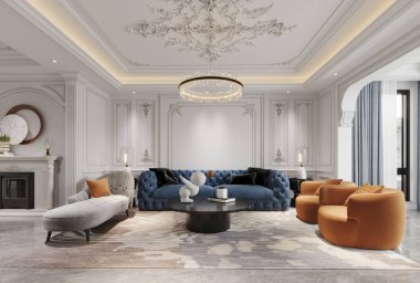 Oturma odasının 3D görüntüsü