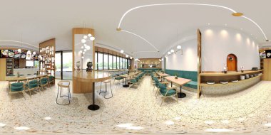 360 DEGREES KOVA RESTAURANT MERKEZİ, 3D RENDER.