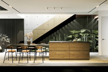 3d render luxury home interior