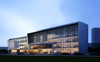 3D bina dış görünüm, alışveriş merkezi