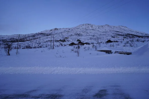 Tromso Daki Karlı Doğa Dağı — Stok fotoğraf