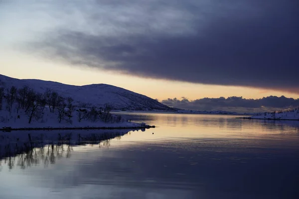 Заході Сонця Тромсо Норвегія — стокове фото