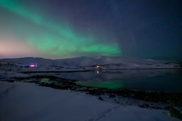 Aurora Borealis Tromso Norveç Kuzey Işıkları — Stok fotoğraf