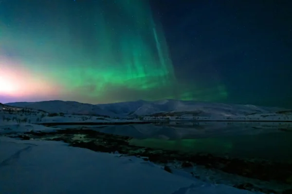 Aurora Boreal Luces Boreales Tromso Noruega — Foto de Stock