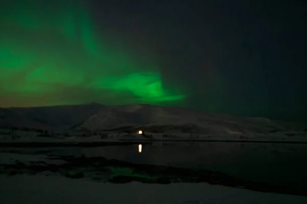 Aurora Borealis Aurores Boréales Tromso Norvège — Photo