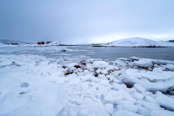 Mare Ghiacciato Fiordi Tromso Norway — Foto Stock
