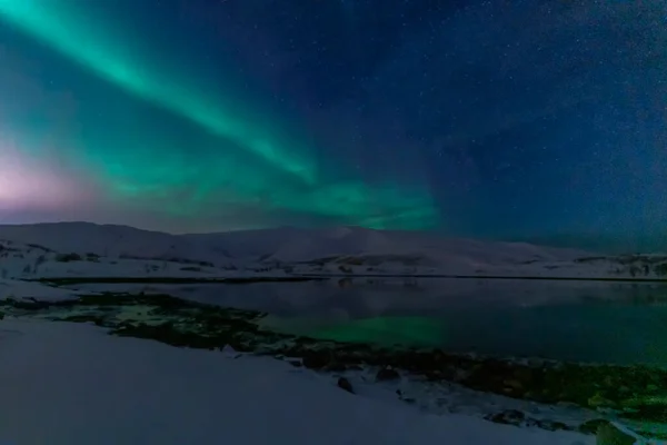 Aurora Boreal Auroras Boreales Tromso Norway — Foto de Stock