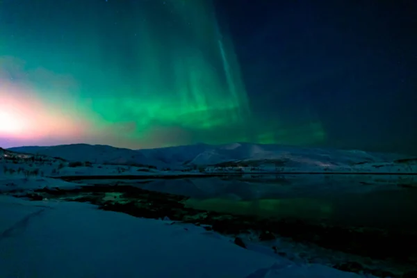 Aurora Borealis Северное Сияние Tromso Norway — стоковое фото