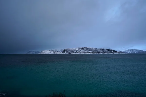 Vacker Vinter Landskap Natur Tromso — Stockfoto
