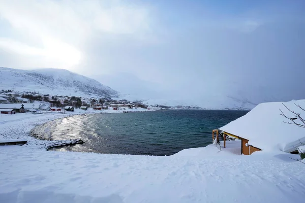 Bellissimo Paesaggio Invernale Natura Tromso — Foto Stock