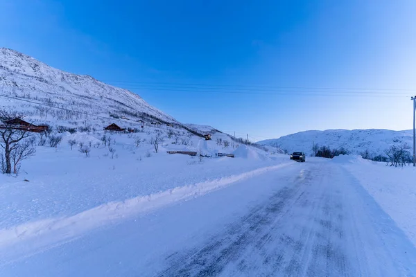 Carretera Nevada Tromso Norway — Foto de Stock