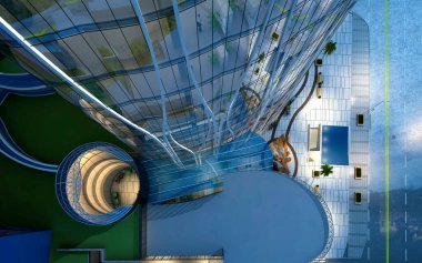 Binaların dış görünümü dairelerin 3d oluşturulmasıName.