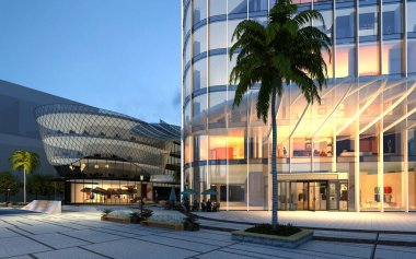 Binaların dış görünümü dairelerin 3d oluşturulmasıName.