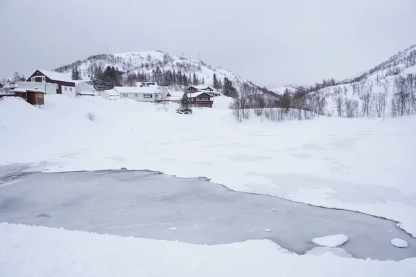 Snöig Natur Landskap Utsikt Tromso Norge — Stockfoto
