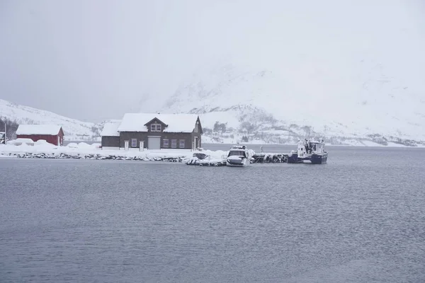 Natura Innevata Vista Paesaggio Tromso Norway — Foto Stock