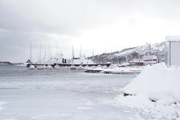 Zimní Scéna Zasněžená Krajina Tromso — Stock fotografie