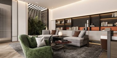 Çalışma ofisinin 3d canlandırması