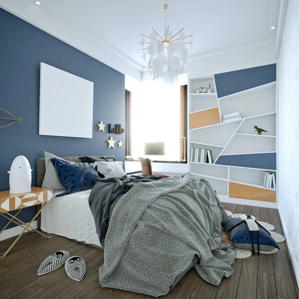 Renderizado Dormitorio Moderno —  Fotos de Stock