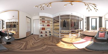 Modern bir iç mekan. 3d oluşturma