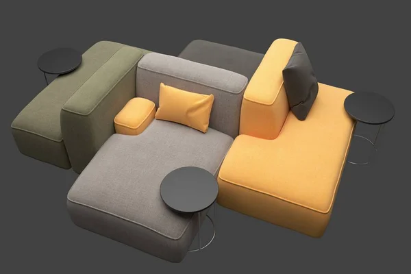 Render Dari Sofa Modern — Stok Foto