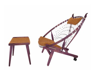 Modern kanepe, beyaz arka planda koltuk. 3d oluşturma