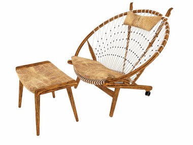 Modern kanepe, beyaz arka planda koltuk. 3d oluşturma