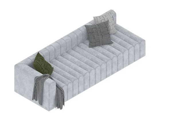 現代のソファ 白い背景に座ってください 3Dレンダリング — ストック写真