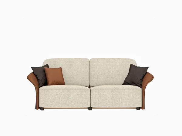 Modernes Sofa Sitz Auf Weißem Hintergrund Darstellung — Stockfoto