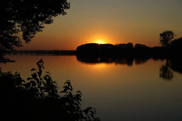 stock image sunset on tunca river in edirne, turkey