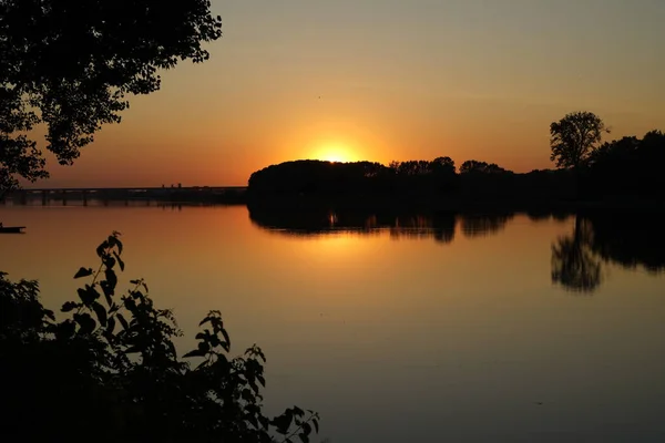 Sunset Tunca River Edirne Turkey — Stock Photo, Image