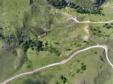 Dağların, yaylaların ve yamaçların havadan görünüşü