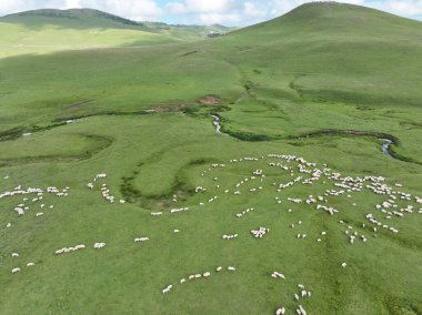 Dağların, yaylaların ve yamaçların havadan görünüşü