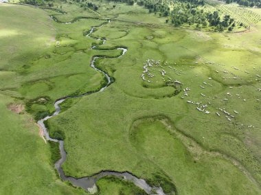 Dağların, yaylaların ve yamaçların havadan görünüşü