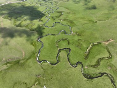 Dağların, yaylaların ve yamaçların havadan görünüşü