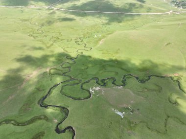 Dağların, yaylaların ve yamaçların havadan görünüşü