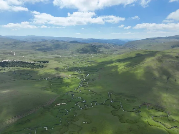 Vedere Aeriană Platoului Munților Meandrilor — Fotografie, imagine de stoc