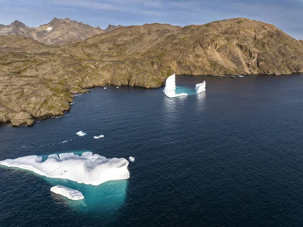 Grönland Daki Buzulların Hava Manzarası — Stok fotoğraf