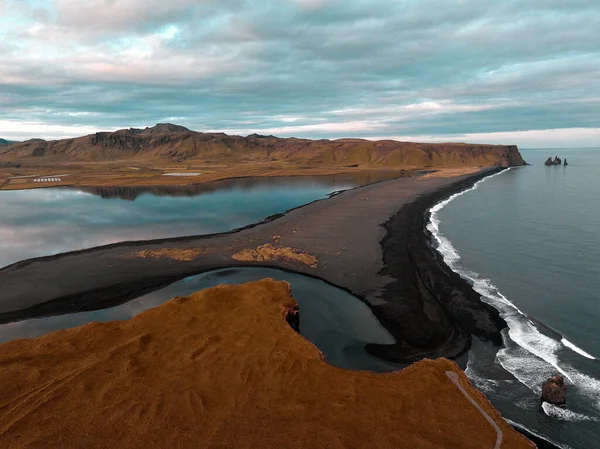 Vue Aérienne Littoral Des Montagnes Islandais — Photo